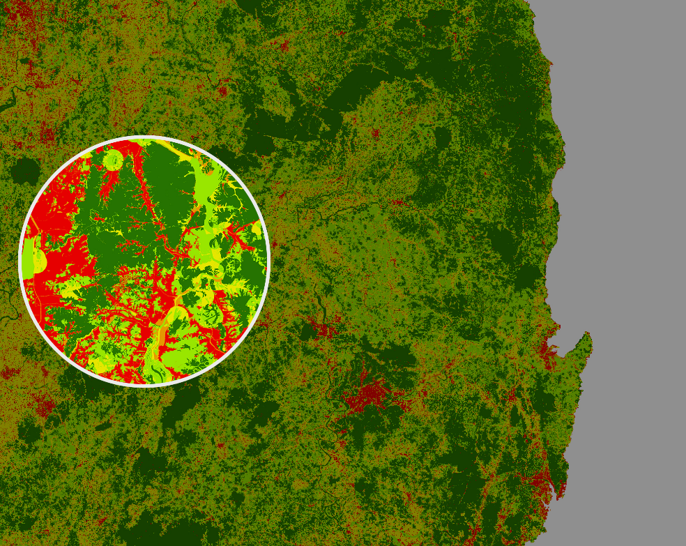 국토환경성평가지도 1등급에서 5등급까지 구분되는 부가 설명 이미지